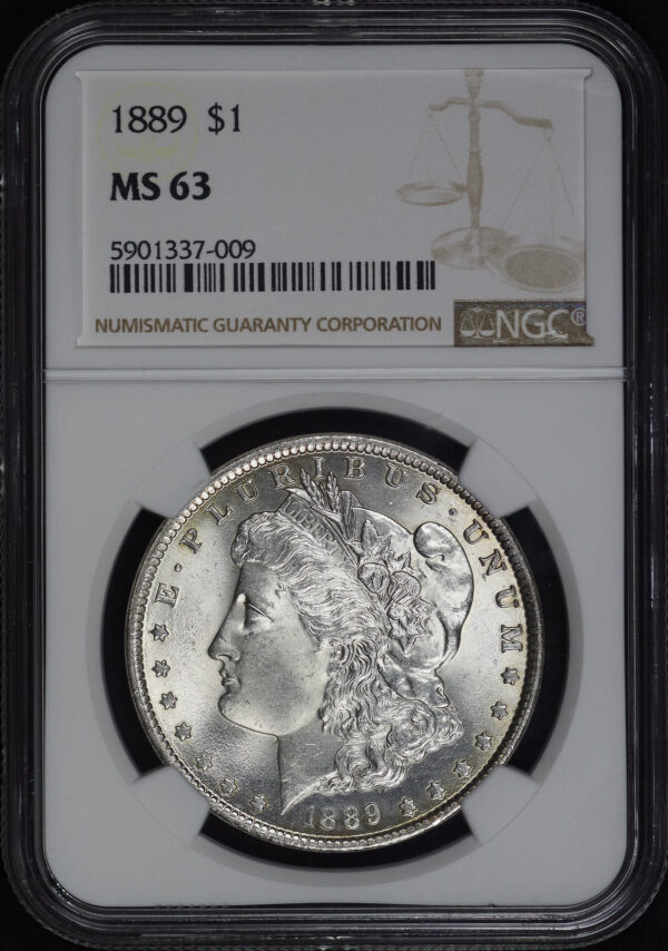 Obverse of this 1889 Morgan Dollar NGC MS-63