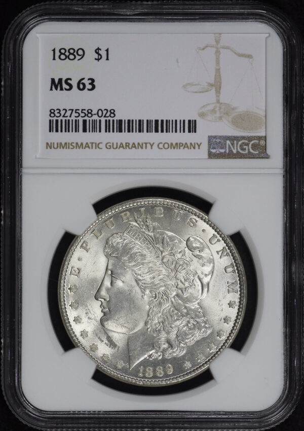 Obverse of this 1889 Morgan Dollar NGC MS-63