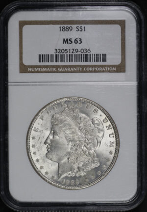 Obverse of this 1889 Morgan Dollar NGC MS-63