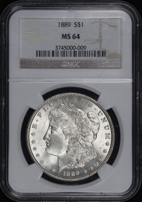 Obverse of this 1889 Morgan Dollar NGC MS-64