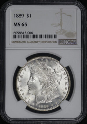Obverse of this 1889 Morgan Dollar NGC MS-65