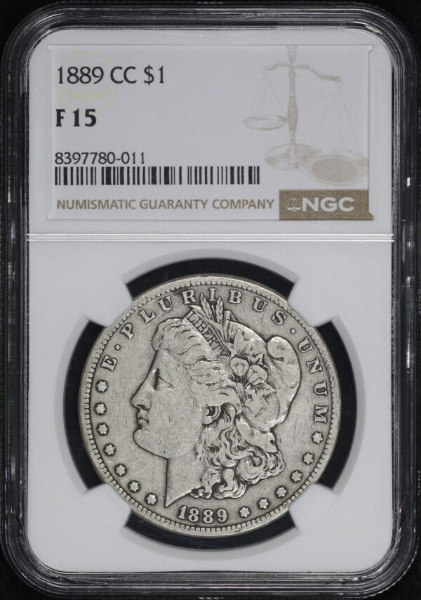 Obverse of this 1889-CC Morgan Dollar NGC F-15
