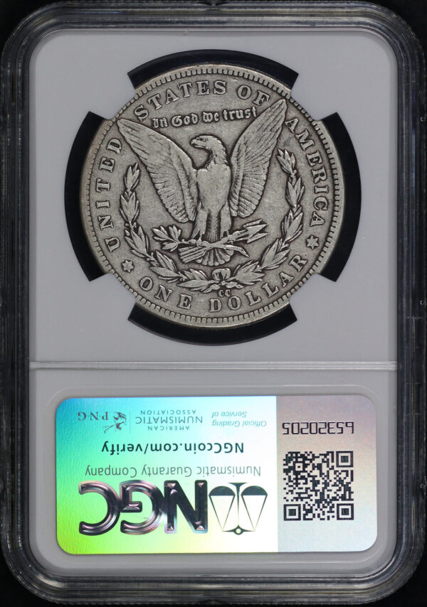 Reverse of this 1889-CC Morgan Dollar NGC F-15