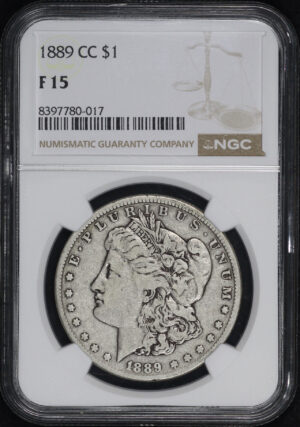 Obverse of this 1889-CC Morgan Dollar NGC F-15