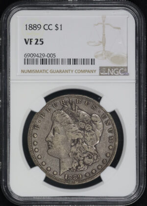 Obverse of this 1889-CC Morgan Dollar NGC VF-25