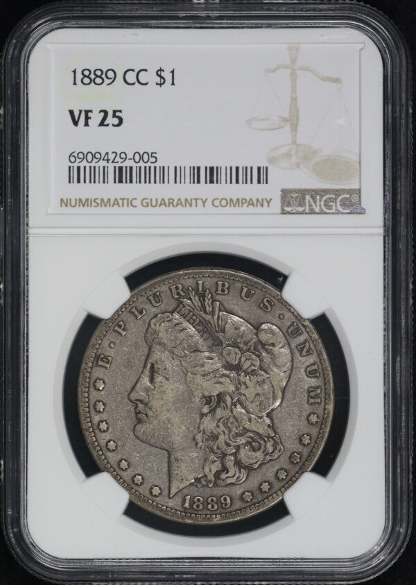 Obverse of this 1889-CC Morgan Dollar NGC VF-25
