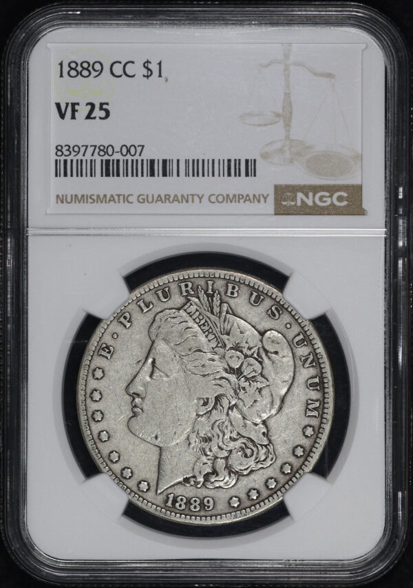 Obverse of this 1889-CC Morgan Dollar NGC VF-25
