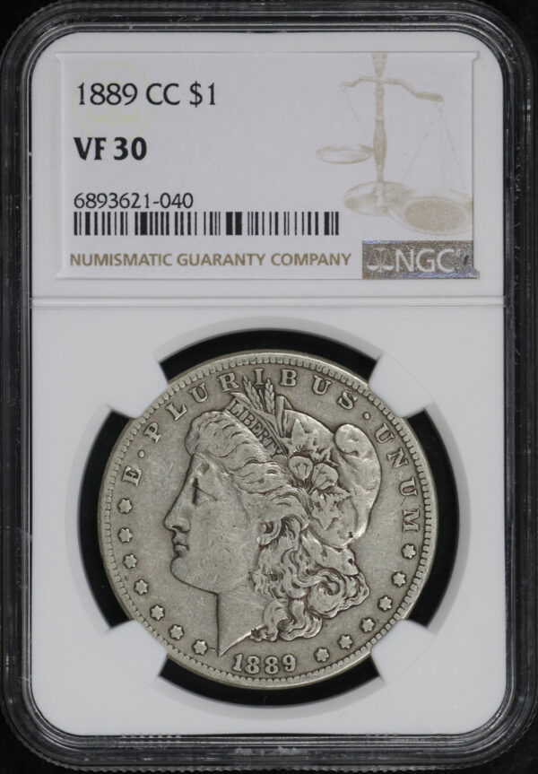 Obverse of this 1889-CC Morgan Dollar NGC VF-30