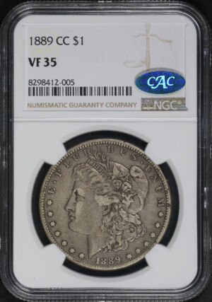Obverse of this 1889-CC Morgan Dollar NGC VF-35 CAC