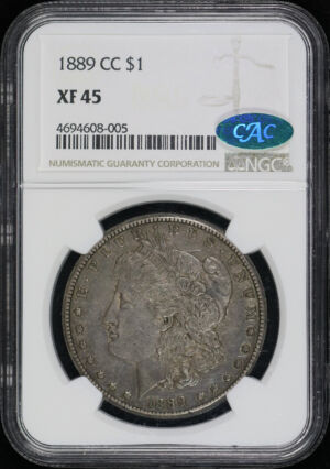 Obverse of this 1889-CC Morgan Dollar NGC XF-45 CAC