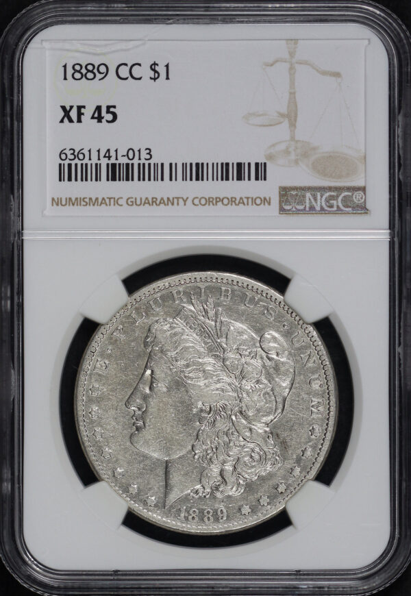 Obverse of this 1889-CC Morgan Dollar NGC XF-45