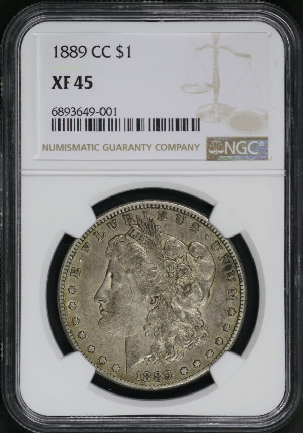 Obverse of this 1889-CC Morgan Dollar NGC XF-45