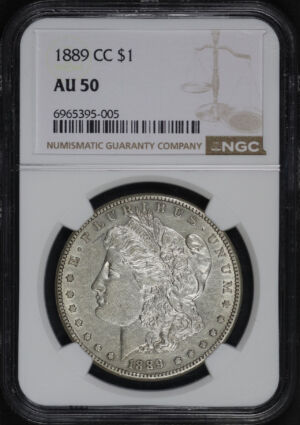 Obverse of this 1889-CC Morgan Dollar NGC AU-50