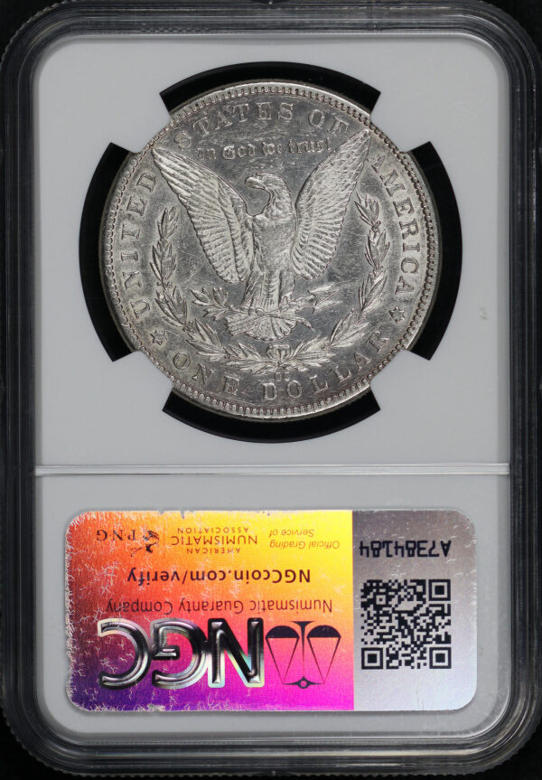 Reverse of this 1889-CC Morgan Dollar NGC AU-50
