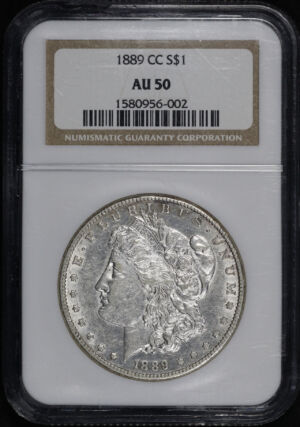 Obverse of this 1889-CC Morgan Dollar NGC AU-50