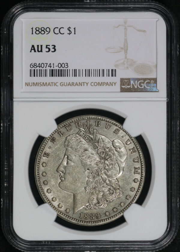 Obverse of this 1889-CC Morgan Dollar NGC AU-53