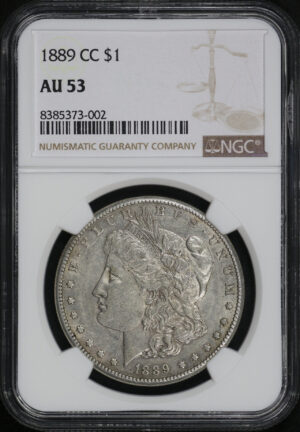 Obverse of this 1889-CC Morgan Dollar NGC AU-53