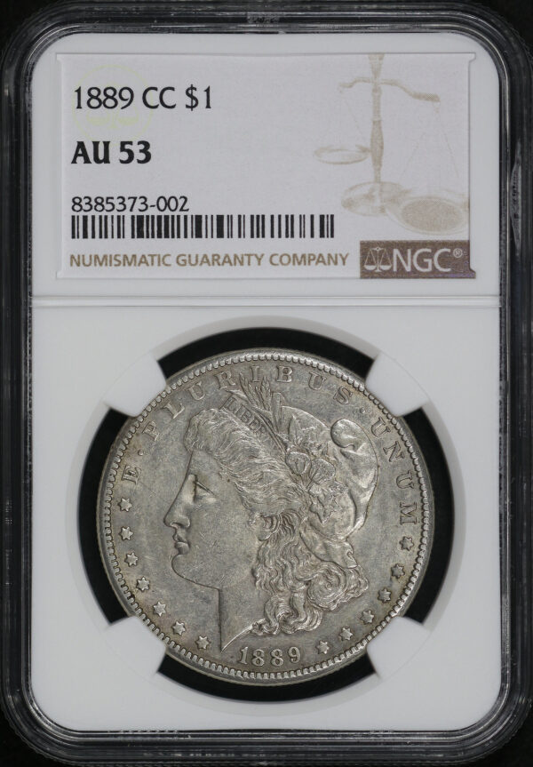 Obverse of this 1889-CC Morgan Dollar NGC AU-53