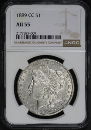 Obverse of this 1889-CC Morgan Dollar NGC AU-55