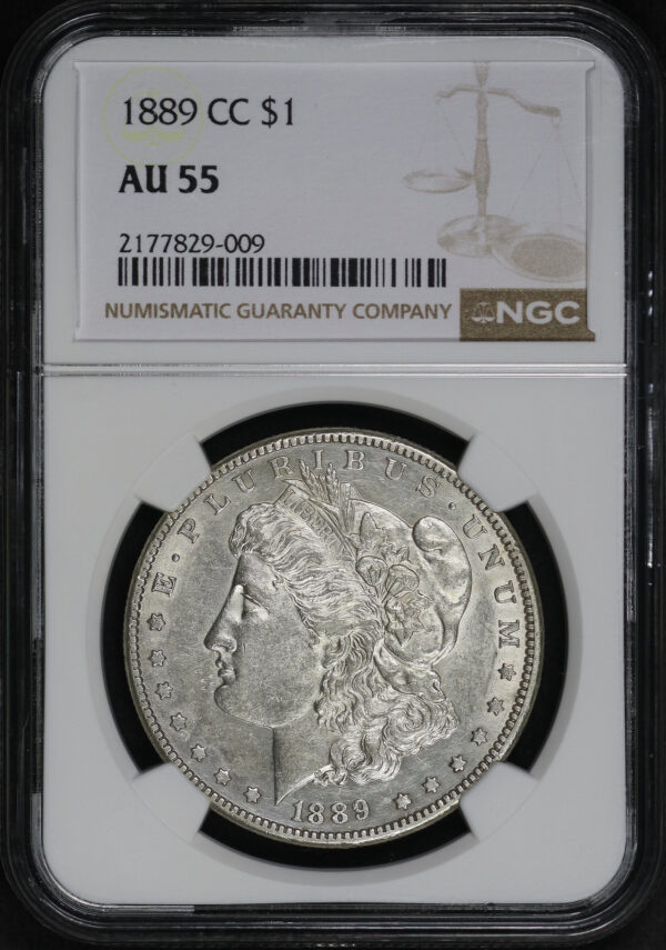Obverse of this 1889-CC Morgan Dollar NGC AU-55