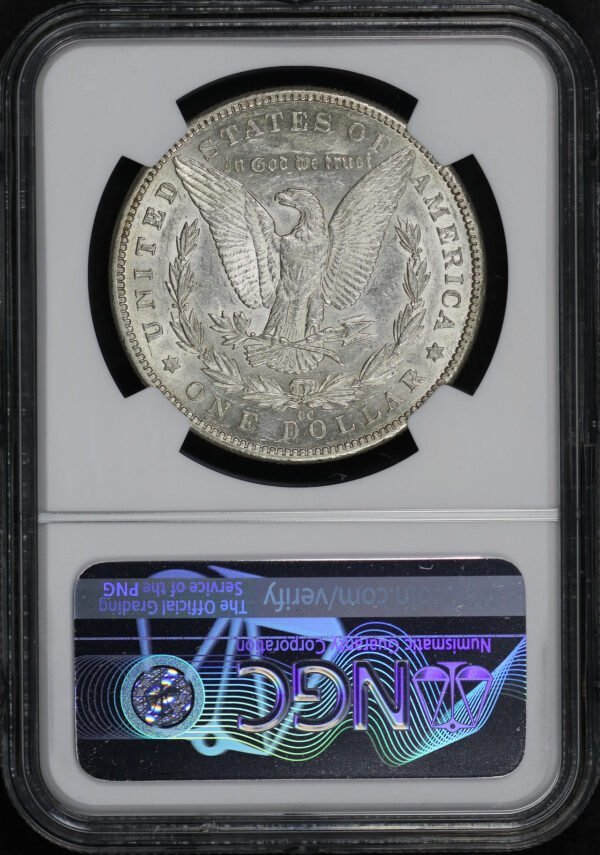 Reverse of this 1889-CC Morgan Dollar NGC AU-55