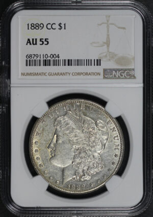 Obverse of this 1889-CC Morgan Dollar NGC AU-55