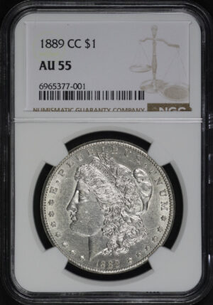 Obverse of this 1889-CC Morgan Dollar NGC AU-55
