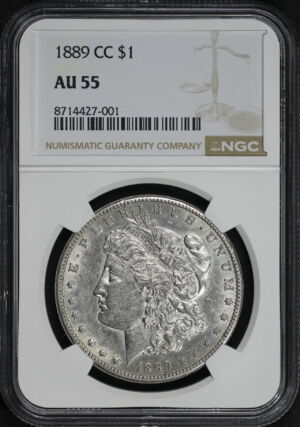 Obverse of this 1889-CC Morgan Dollar NGC AU-55