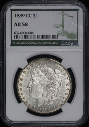 Obverse of this 1889-CC Morgan Dollar NGC AU-58