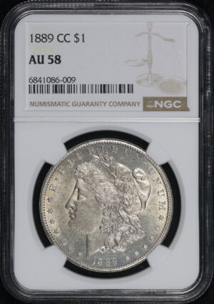Obverse of this 1889-CC Morgan Dollar NGC AU-58