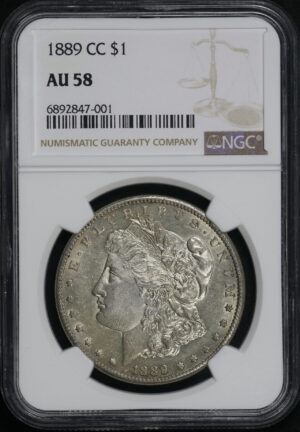 Obverse of this 1889-CC Morgan Dollar NGC AU-58