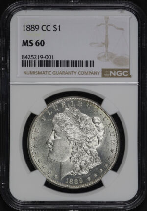 Obverse of this 1889-CC Morgan Dollar NGC MS-60