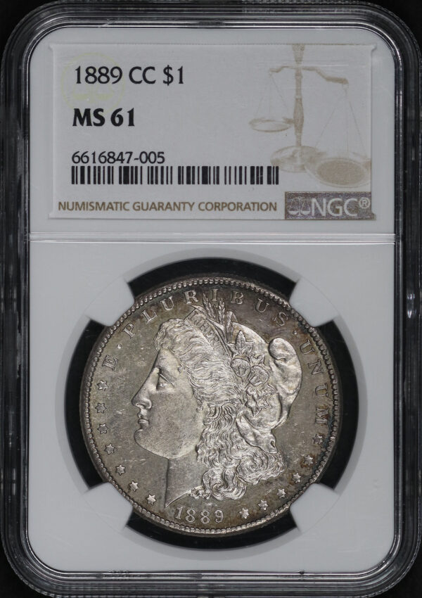 Obverse of this 1889-CC Morgan Dollar NGC MS-61