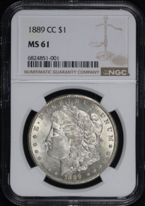 Obverse of this 1889-CC Morgan Dollar NGC MS-61