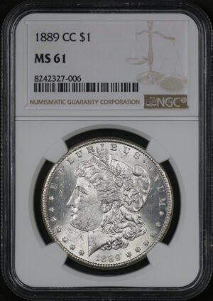 Obverse of this 1889-CC Morgan Dollar NGC MS-61