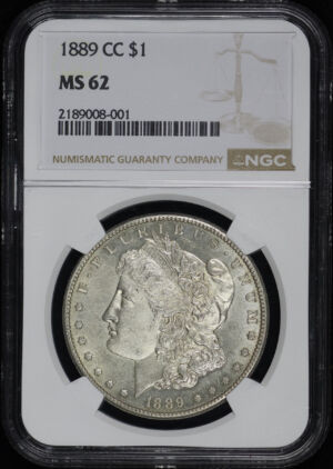 Obverse of this 1889-CC Morgan Dollar NGC MS-62