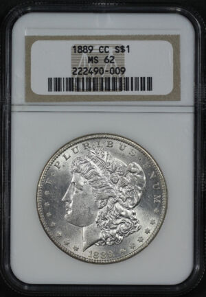 Obverse of this 1889-CC Morgan Dollar NGC MS-62
