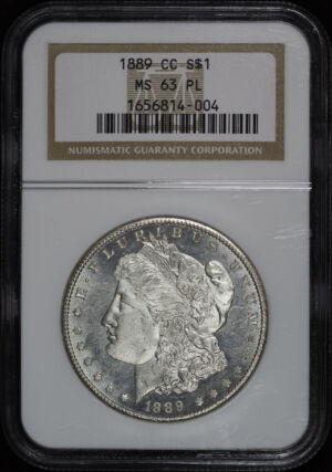Obverse of this 1889-CC Morgan Dollar NGC MS-63 PL