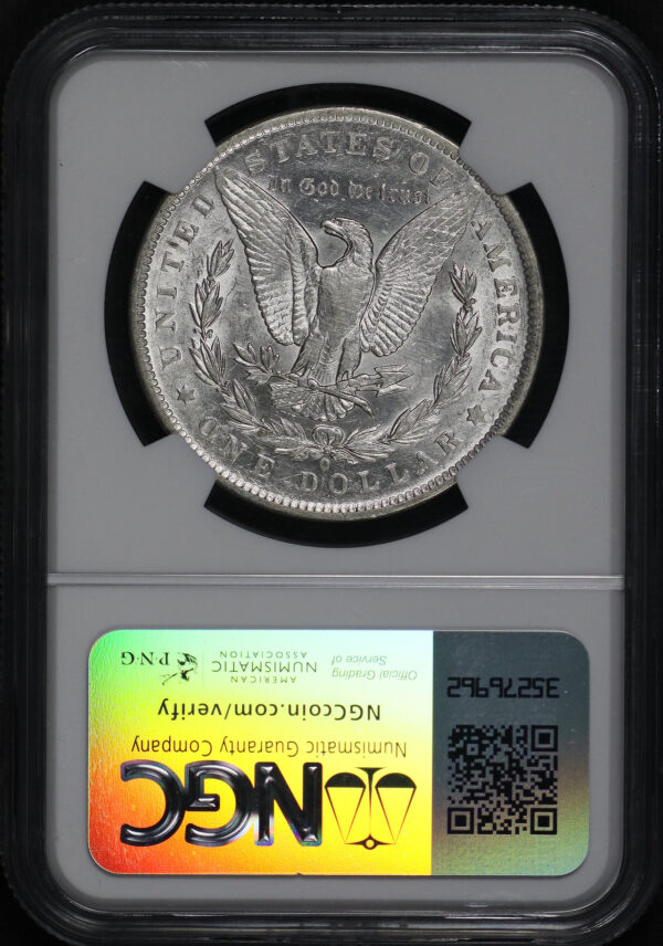 Reverse of this 1889-O Morgan Dollar NGC AU-50