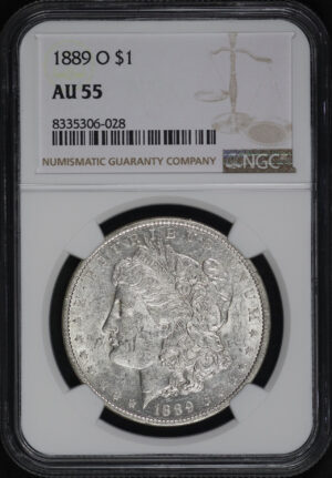 Obverse of this 1889-O Morgan Dollar NGC AU-55