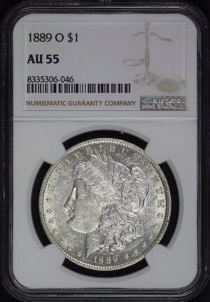 Obverse of this 1889-O Morgan Dollar NGC AU-55