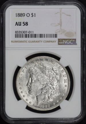 Obverse of this 1889-O Morgan Dollar NGC AU-58