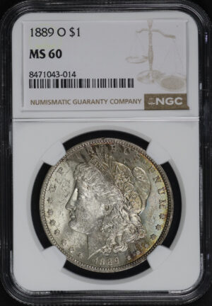 Obverse of this 1889-O Morgan Dollar NGC MS-60