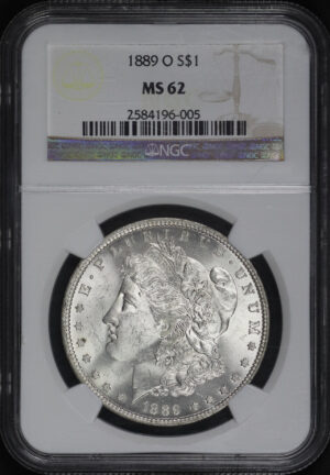 Obverse of this 1889-O Morgan Dollar NGC MS-62