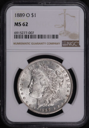 Obverse of this 1889-O Morgan Dollar NGC MS-62
