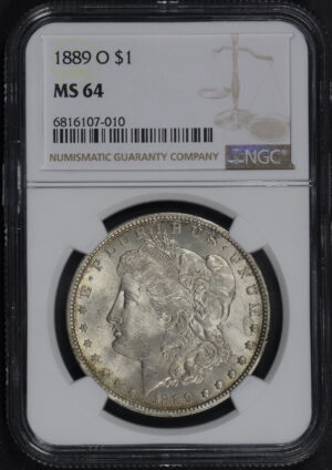 Obverse of this 1889-O Morgan Dollar NGC MS-64