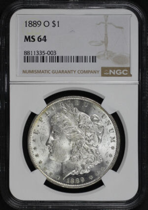 Obverse of this 1889-O Morgan Dollar NGC MS-64