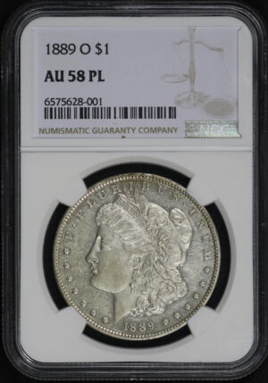 Obverse of this 1889-O Morgan Dollar NGC AU-58 PL