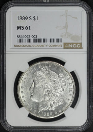 Obverse of this 1889-S Morgan Dollar NGC MS-61