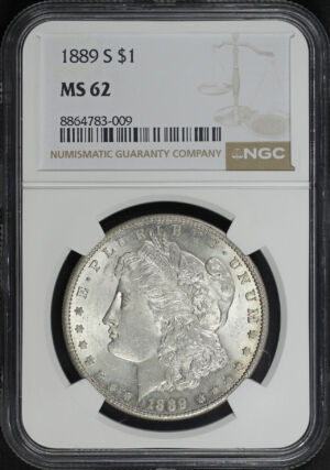 Obverse of this 1889-S Morgan Dollar NGC MS-62